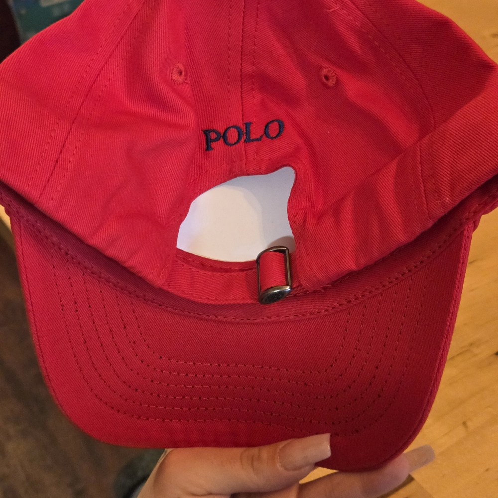 Red W/ Navy Horse Polo Hat - Picture 6 of 6
